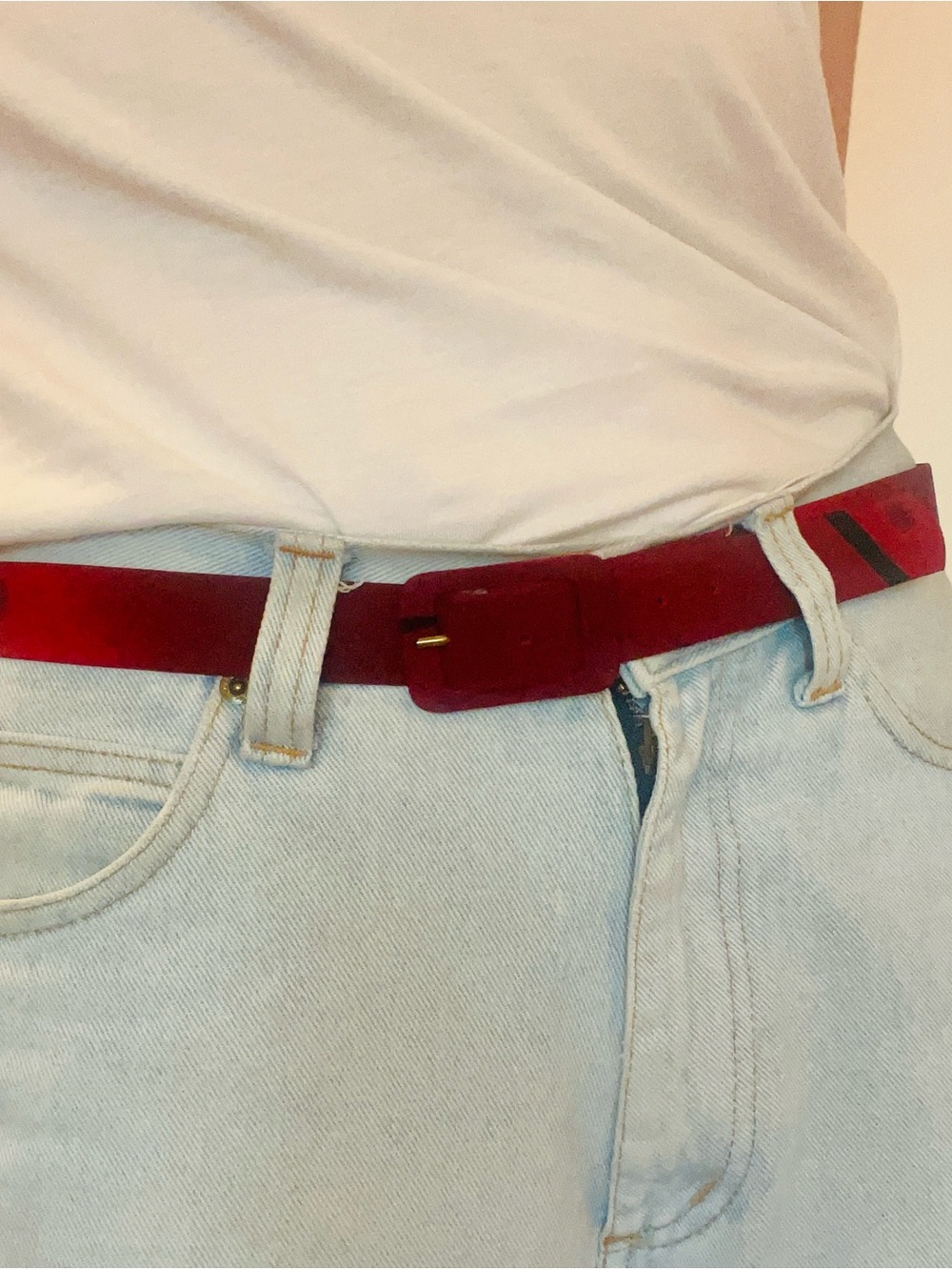 Vintage Late 80s Post Modern Fabric Belt